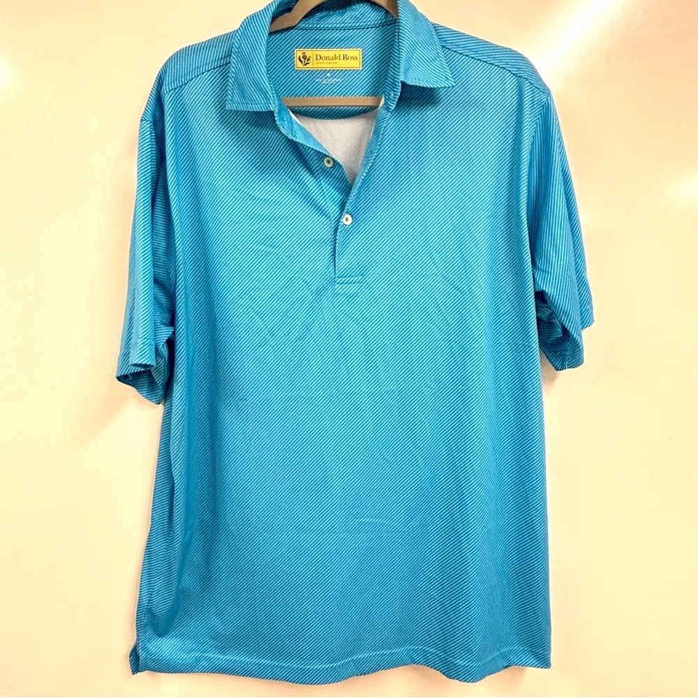 Donald Ross Mens Medium Performance Polo Shirt Blue Golf Athletic Preppy Classic